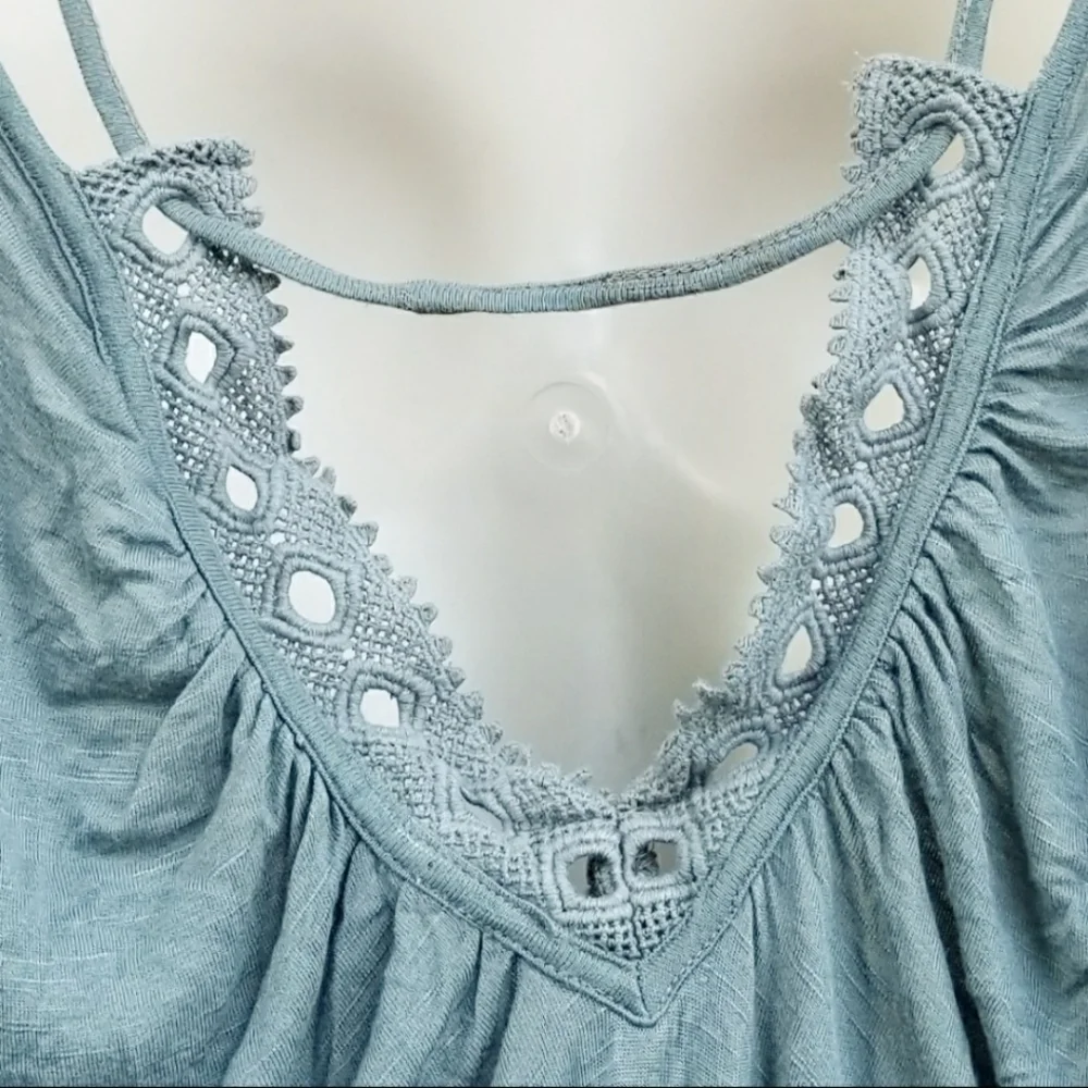 NWT Free People Sage Green Off The Shoulder Top Women's Small S Boho Bohemian